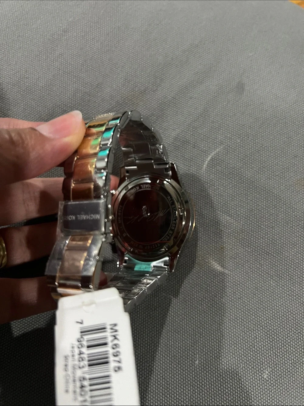Michael Kors Rose Gold and Silver Crystal-Accented Chronograph Watch